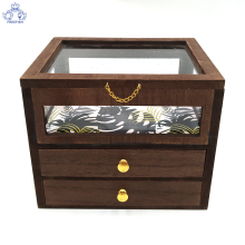 Wood Jewelry Box with 2 Drawers